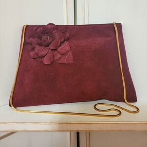 Vintage 70's Reva Burgandy Ultra Suede Shoulder Bag